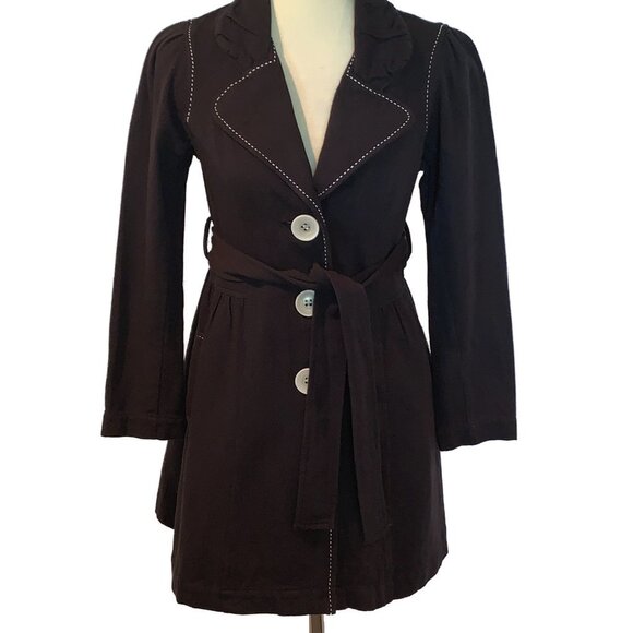 Anthro - Nick & Mo Rare Contrast Stitch Trench - Picture 2 of 8